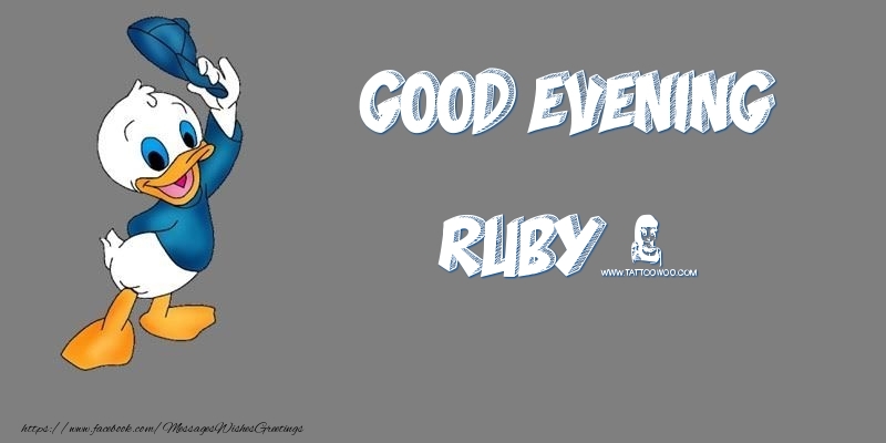 Greetings Cards for Good evening - Good Evening Ruby